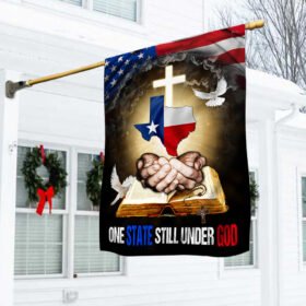 Texas Flag One state Still Under God American Christian Cross Flag TPT476F