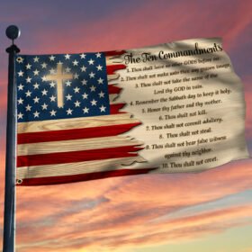 God's Ten Commandments American Grommet Flag MLN874GF