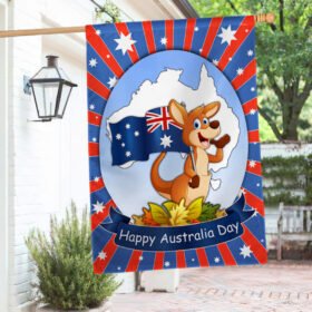 Happy Australia Day Flag Kangaroo Aussie Australian Flag TQN979F
