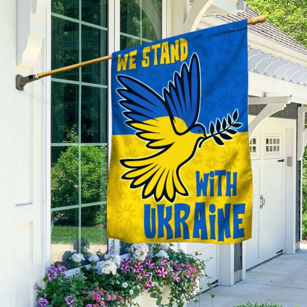 We Stand With Ukraine Peace For Ukraine Flag MLN854F