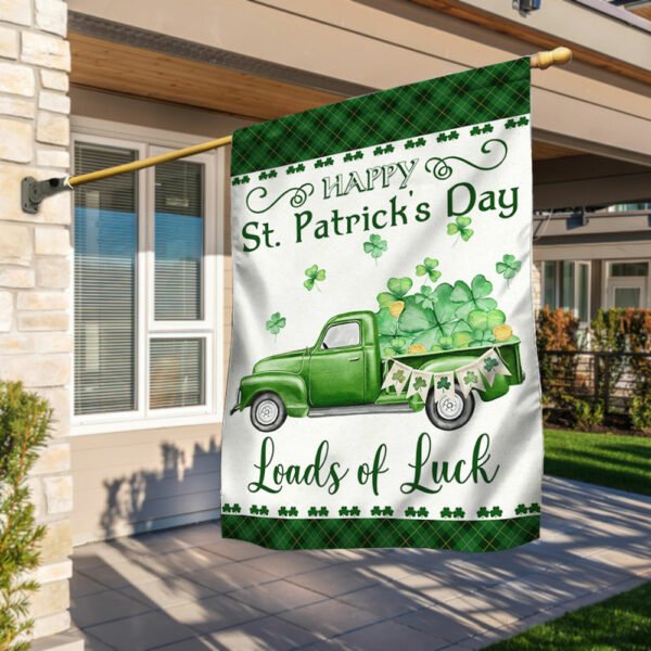 Happy St. Patrick's Day Flag Green Truck Loads Of Luck TQN836F
