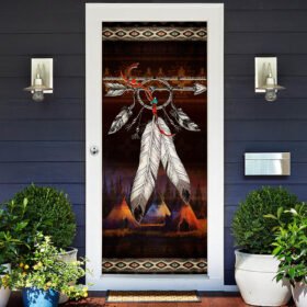 Native Feather, Color Feather Native American Dream Door Cover TPT482D