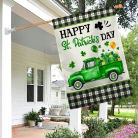 Shamrock Truck Happy St Patrick's Day Flag MLN899F