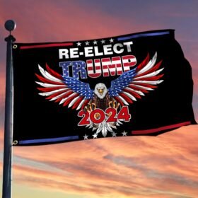 Trump 2024 Grommet Flag Re-elect Trump 2024 Pro-Trump TQN863GF