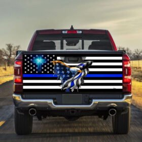 The Thin Blue Line. Police. Law Enforcement American Eagle Truck Tailgate Decal Sticker Wrap THB3482TDv1