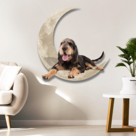 Otterhound Dog On The Moon Hanging Metal Sign QNK1012MSv9
