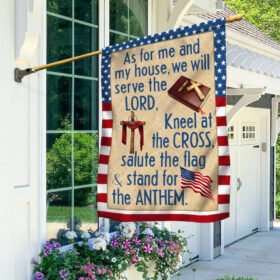 Jesus Christian Cross American Flag As For Me And My House We Will Serve The Lord Flag TPT564F