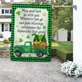 Happy St. Patrick Day Irish Blessing May Good Luck Be With You Flag MLN1009F