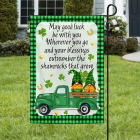 Happy St. Patrick Day Irish Blessing May Good Luck Be With You Flag MLN1009F