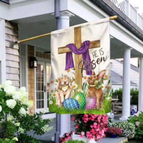 Easter Flag He Is Risen Cross Christian TQN929F