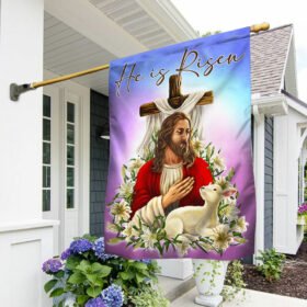 Easter Flag He Is Risen Cross TQN928F