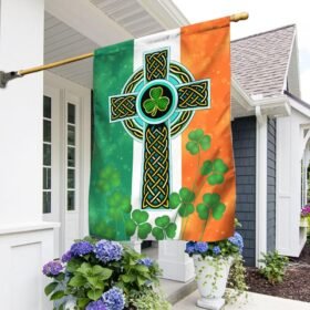 Irish Celtic Cross Stained Glass Door Cover