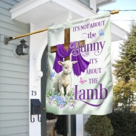 Happy Easter, It's About The Lamb Christian Cross Easter Flag TPT627F