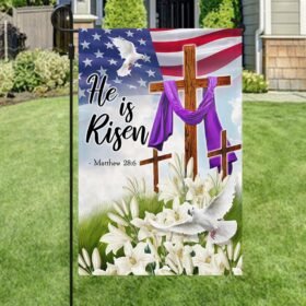 Easter Christian Cross Jesus Christ He Is Risen Flag MLN920F
