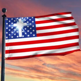 Christian Cross American One Nation Under God Flag TPT679GF