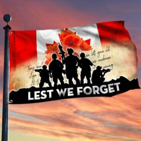 Canada Veteran Lest We Forget Canadian Soldier Grommet Flag MLN1073GF
