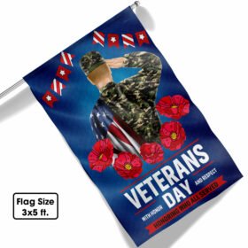 Veterans Day With Honor And Respect Flag TQN1005F