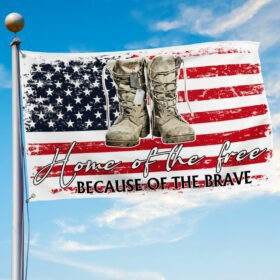 Veterans Day Grommet  Flag Home Of The Free Because Of The Brave TQN1010GF