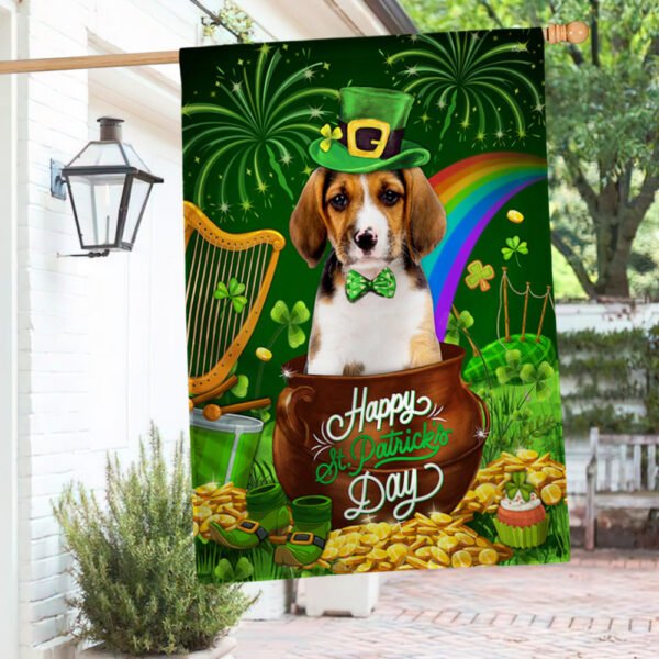 Basset Hound Dog Happy Patrick's Day Flag TQN823F