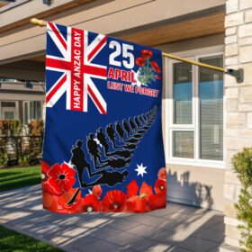 Anzac Day Australian Veteran Lest We Forget Australia Poppy Flag MLN1144F