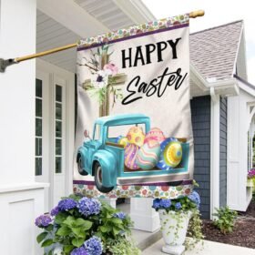 Happy Easter Flag Cross Christian Truck Eggs TQN952F