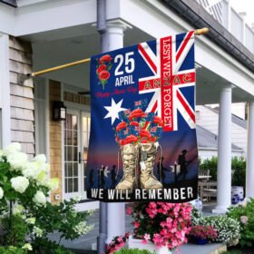 Anzac Day Veteran Boots We Will Remember Australian Flag MLN1143F