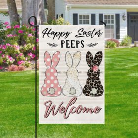 Easter Bunny Peeps Happy Easter Welcome Flag MLN1125F
