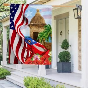 Puerto Rico Hibiscus Flower Toad Frog Flag MLN1185F