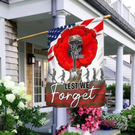 Lest We Forget Remembrance Memorial Day American Veteran Flag TPT747F