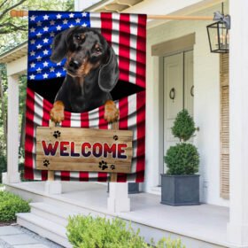 Dachshund Dog Welcome American Flag TQN1135Fv3