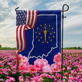 Indiana State Peony Flower Flag MLN1111Fv9