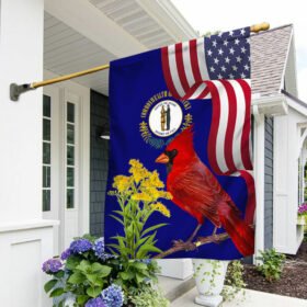 Kentucky State Cardinal and Goldenrod Flower Flag MLN1141Fv11