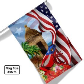 Puerto Rico Hibiscus Flower Toad Frog Flag MLN1185F