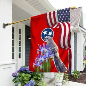 Tennessee State Mockingbird and Iris Flower Flag MLN1141Fv20