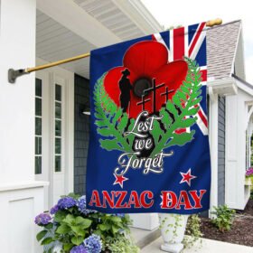Lest We Forget, Anzac Day, Memorial Day New Zealand Veteran Flag TPT695F