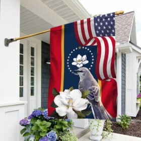 Mississippi State Mockingbird and Magnolia Flower Flag MLN1141Fv25