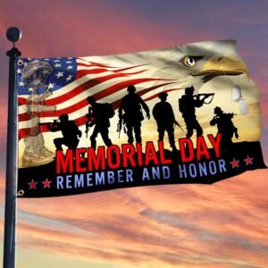 Memorial Day Veteran Remember And Honor Grommet Flag TPT781GF