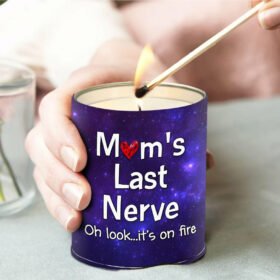 Mom Last Nerve Candle Funny Gifts For Mom Lavender Vanilla 10oz Tin Candle