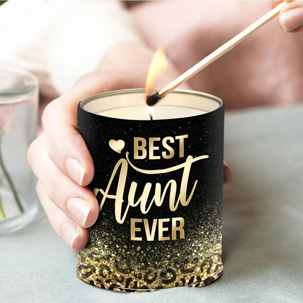 mothers day tin candle, best aunt ever candle tin gift birthday