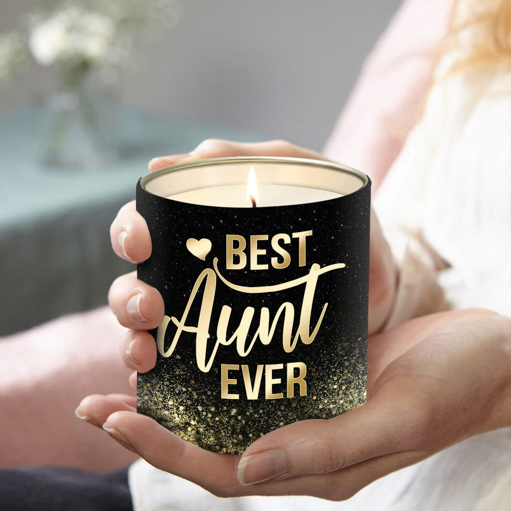 mothers day tin candle, best aunt ever candle tin gift birthday