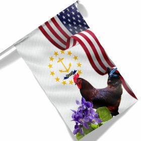 Rhode Island State Rhode Isl. Red and  Violet Flower Flag MLN1141Fv36