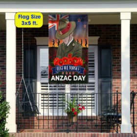 Anzac Day New Zealand Poppy Lest We Forget Flag MLN1180F