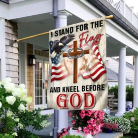 Jesus Christ American Flag I Stand For The Flag and Kneel Before God Flag MLN1231F