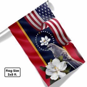 Mississippi State Mockingbird and Magnolia Flower Flag MLN1141Fv25