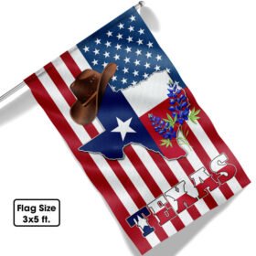 Texas Bluebonnet American Flag MLN1210F