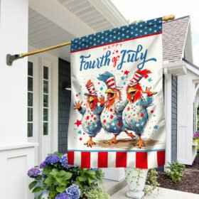Patriotic Chickens 4th Of July Farm Life Flag TQN1291F