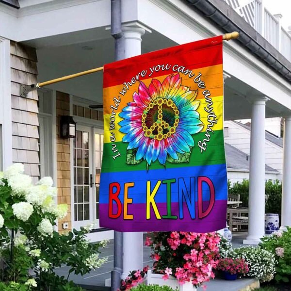 Be Kind Hippie Peace Sign Sunflower LGBT Flag TPT801F