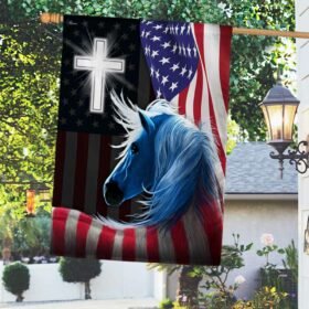 Patriotic Horse Cross 4th Of July American Flag TQN1257F
