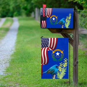 Nevada State Mtn.Bluebird and Sagebrush Garden Flag & Mailbox Cover MLN1141MFv31