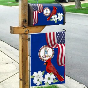 Virginia State Cardinal and Dogwood Flower Garden Flag & Mailbox Cover MLN1141MFv51